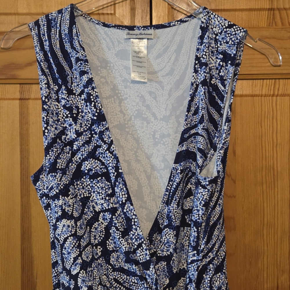 Tommy Bahama Swim Wrap Cover Up Romper Size Medium Blue Resort Playa